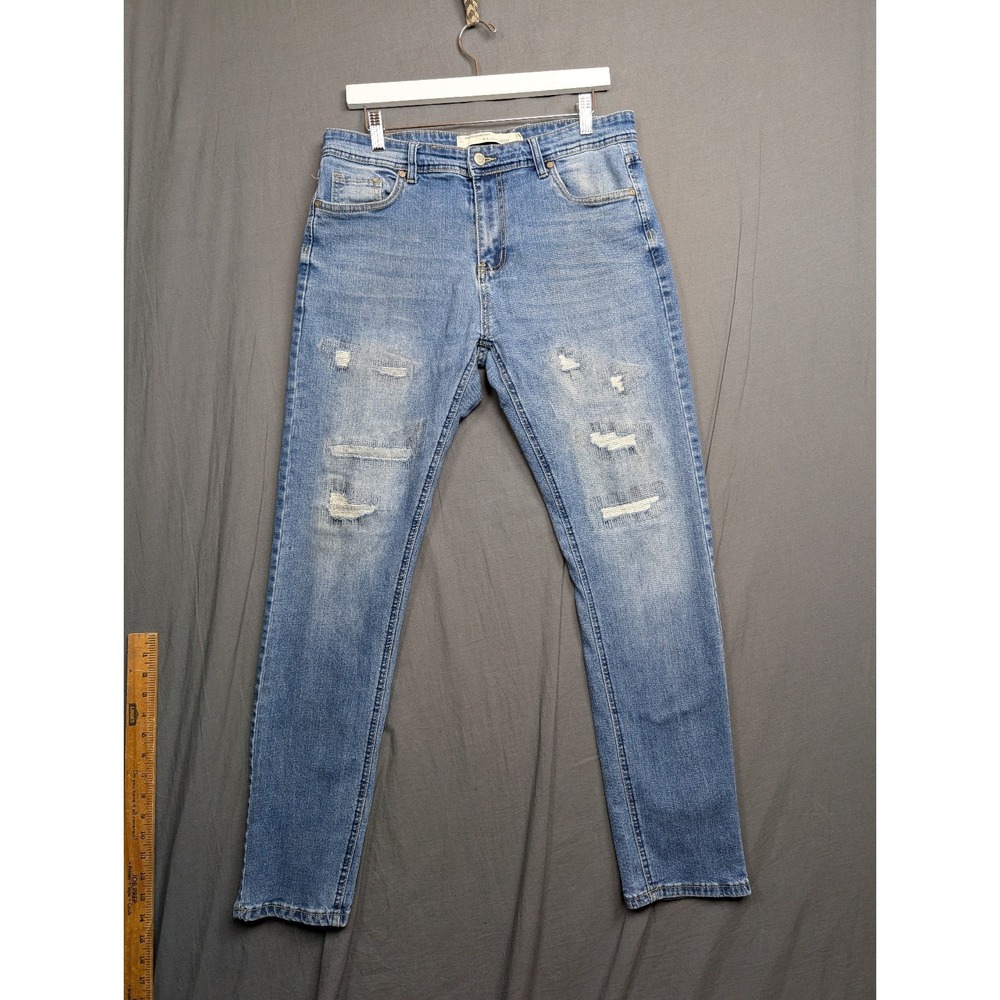 Refinery Republic Men's Skinny Jeans Distress 34 X 32